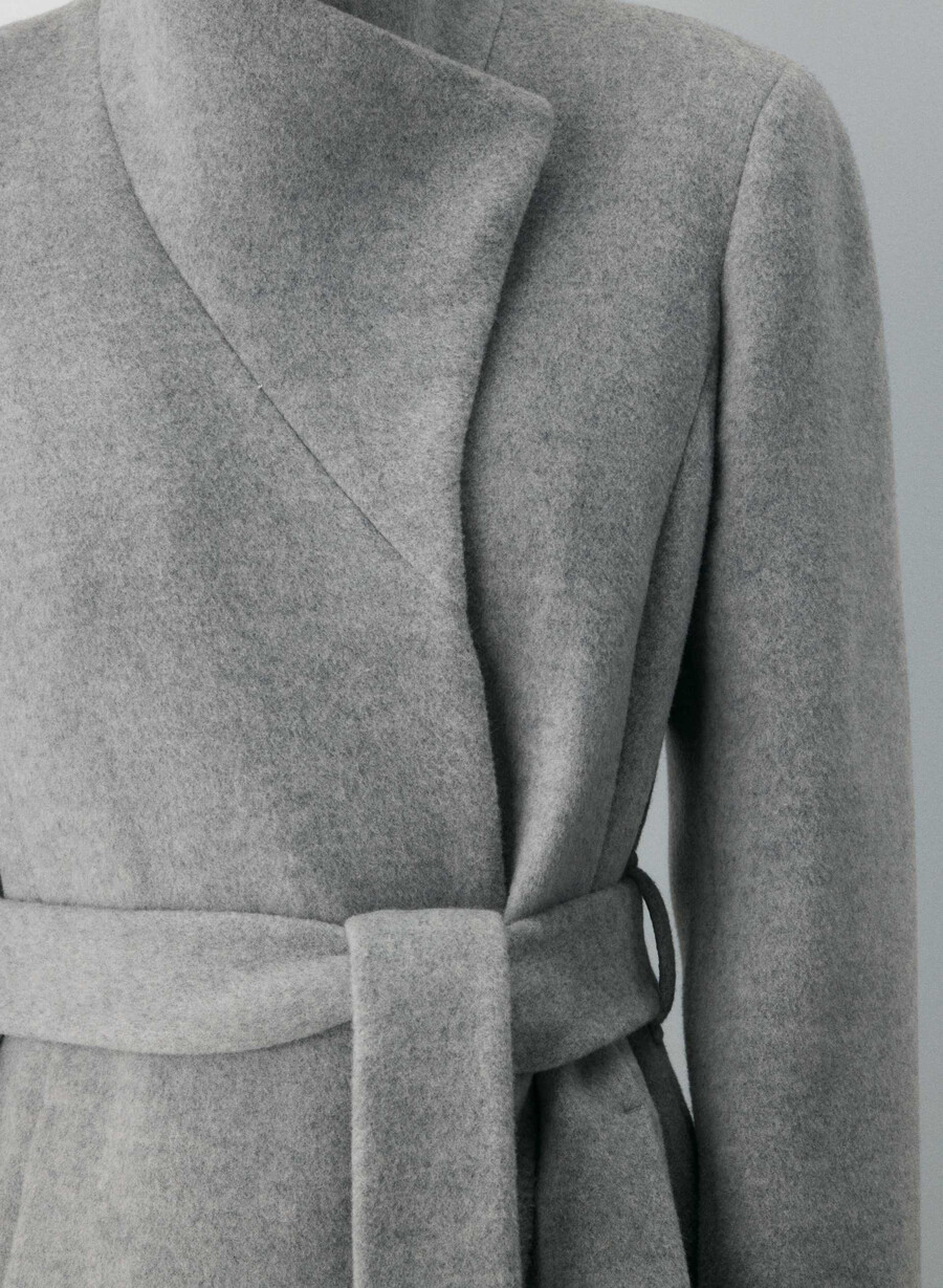 der connor-langmantel – weicher wollkaschmir meliertes hellgrau