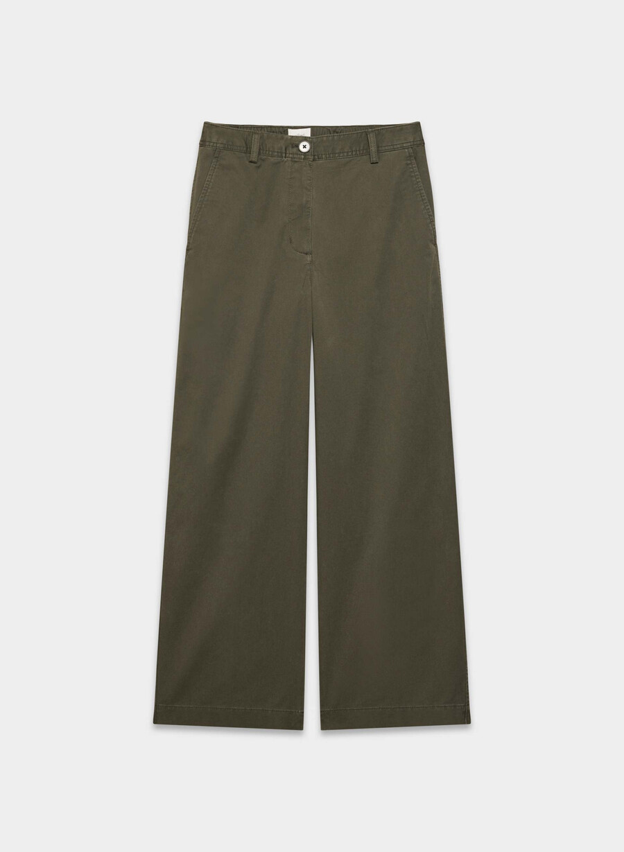 chino relaxed hi-rise wide pant washed dark olive