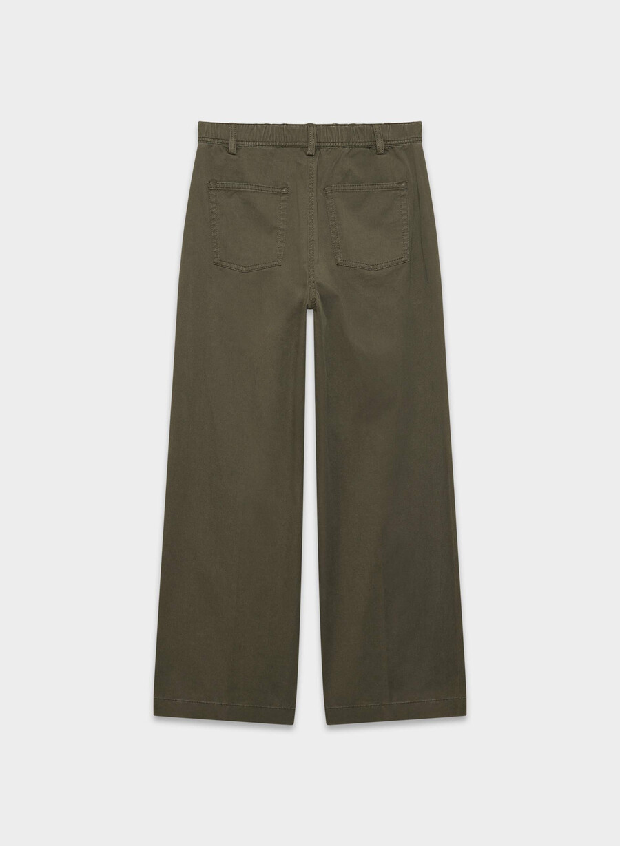 chino relaxed hi-rise wide pant washed dark olive