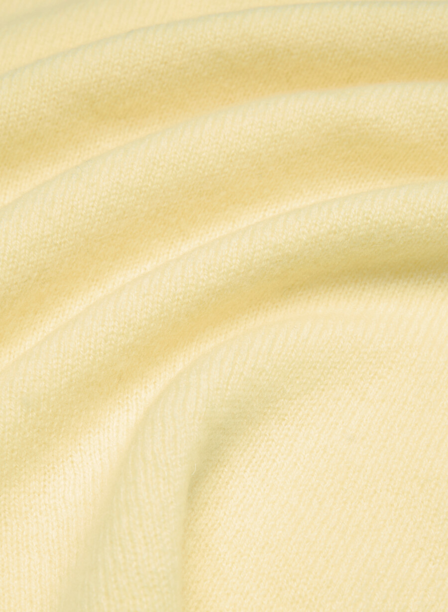 kaschmirpullover mit federn locker geschnitten kurzarm buttergelb