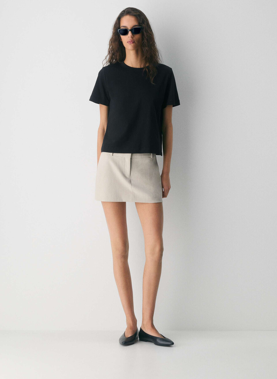 chisel micro skort - reessential heather matte pearl
