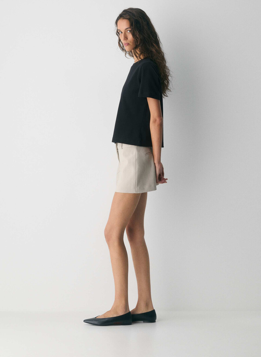 chisel micro skort - reessential heather matte pearl
