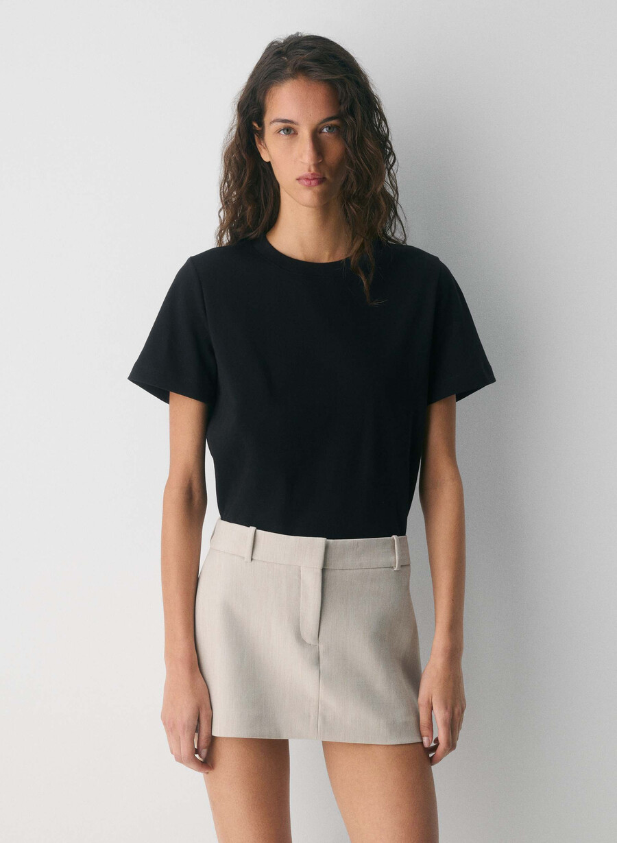 chisel micro skort - reessential heather matte pearl
