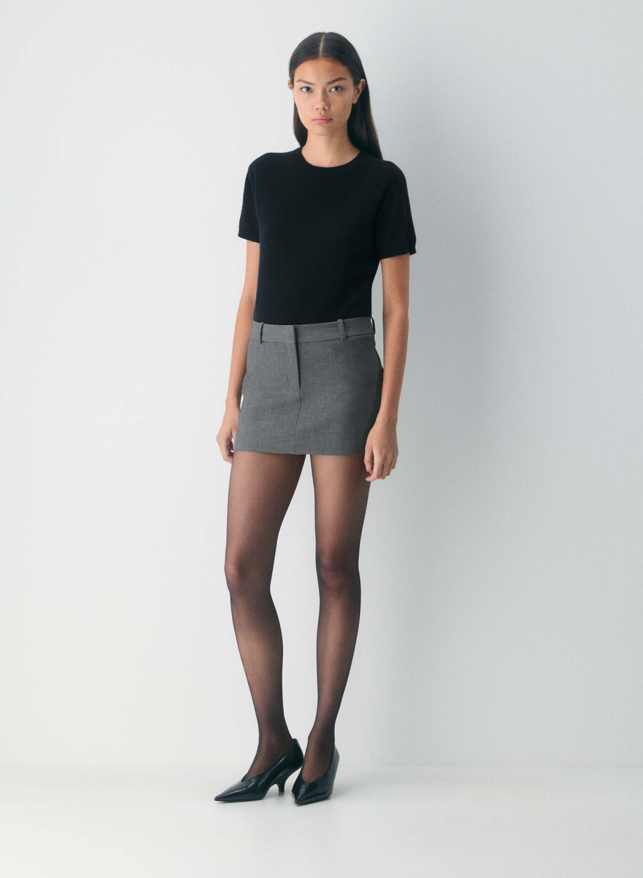 chisel micro skort - reessential heather charcoal