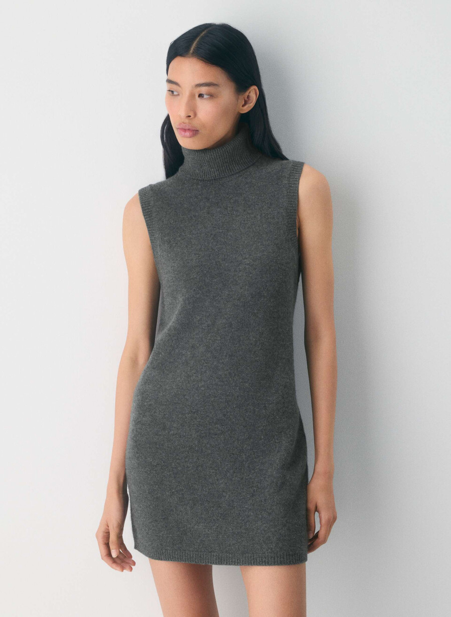 flanders woll-kaschmir-kleid heather charcoal