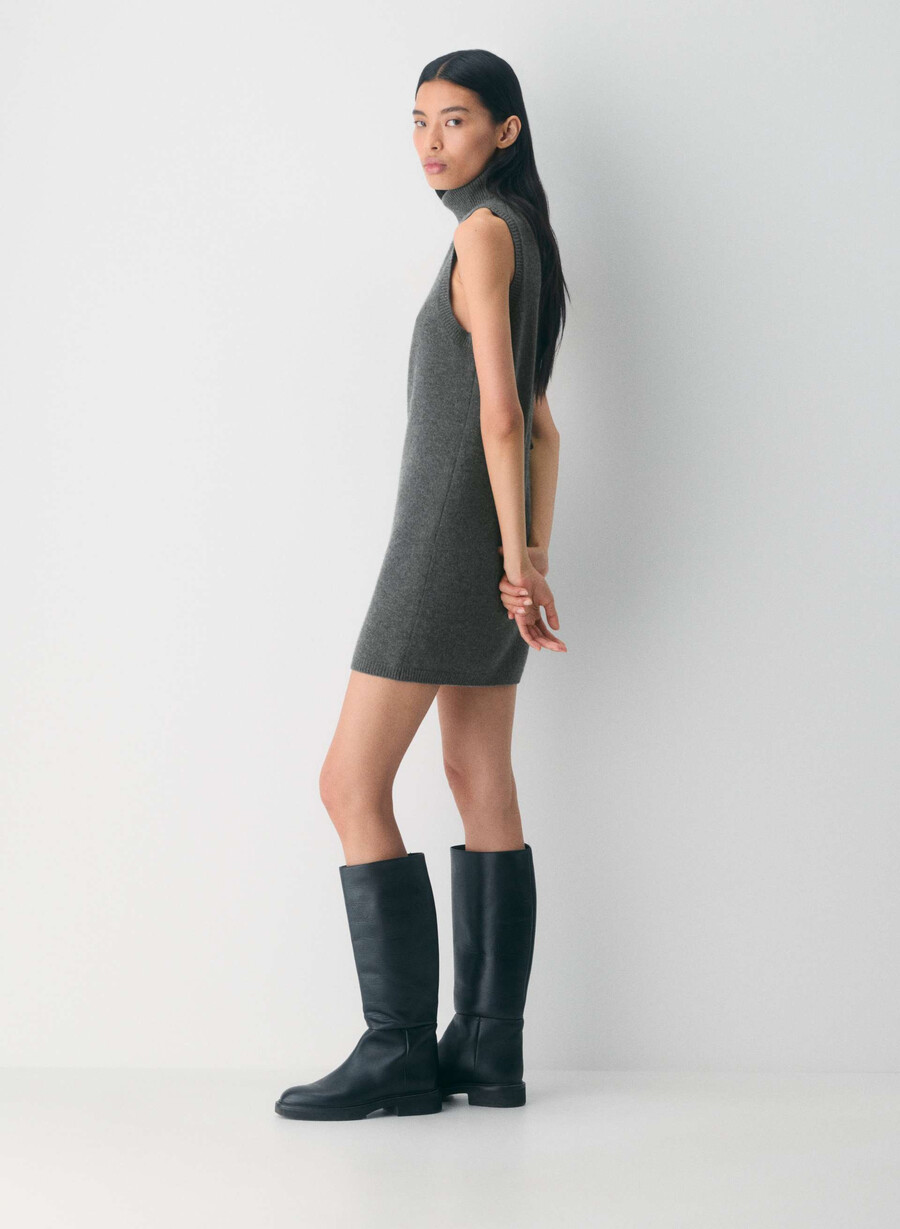 flanders woll-kaschmir-kleid heather charcoal