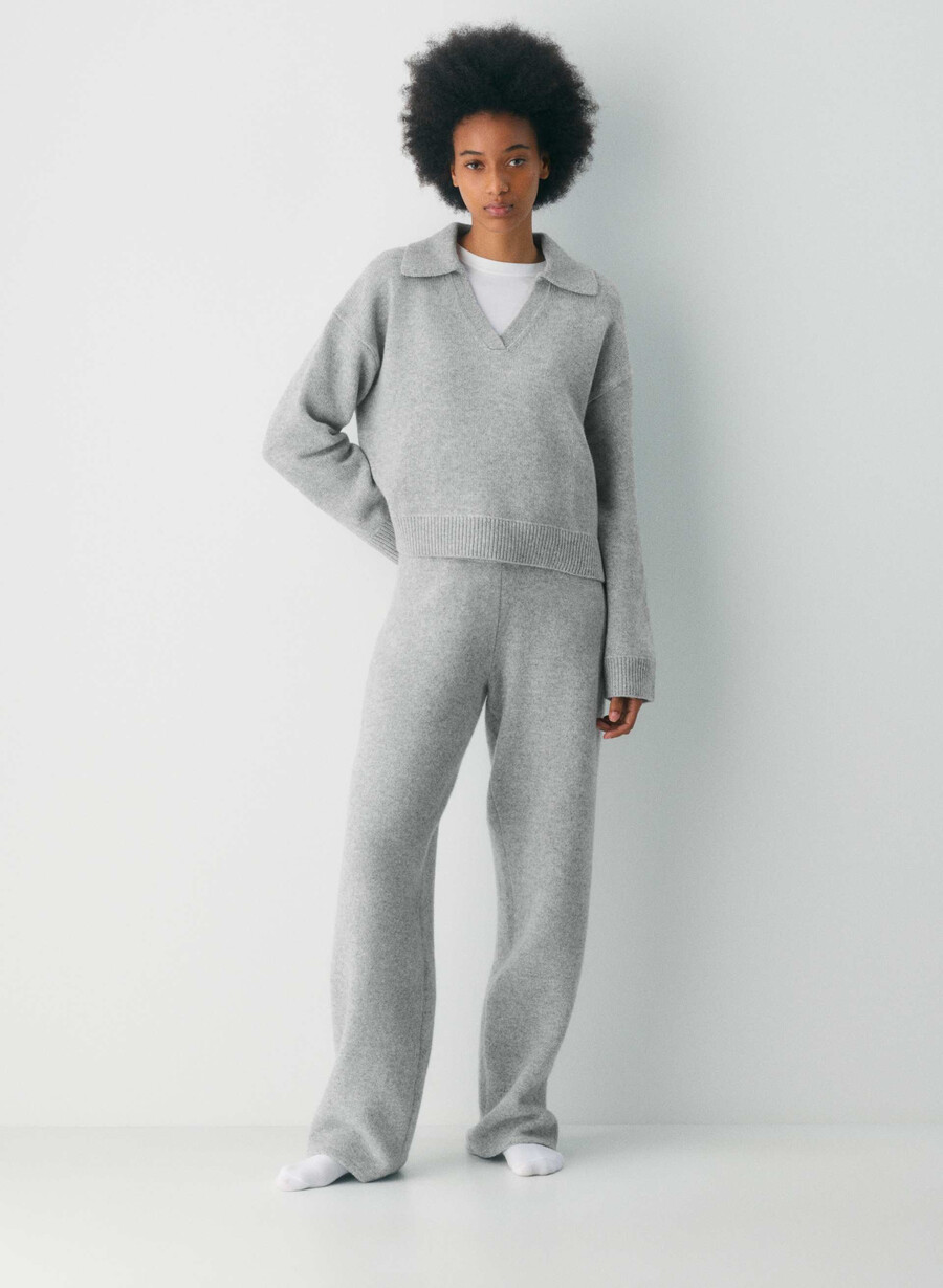 analog polo sweater heather chrome