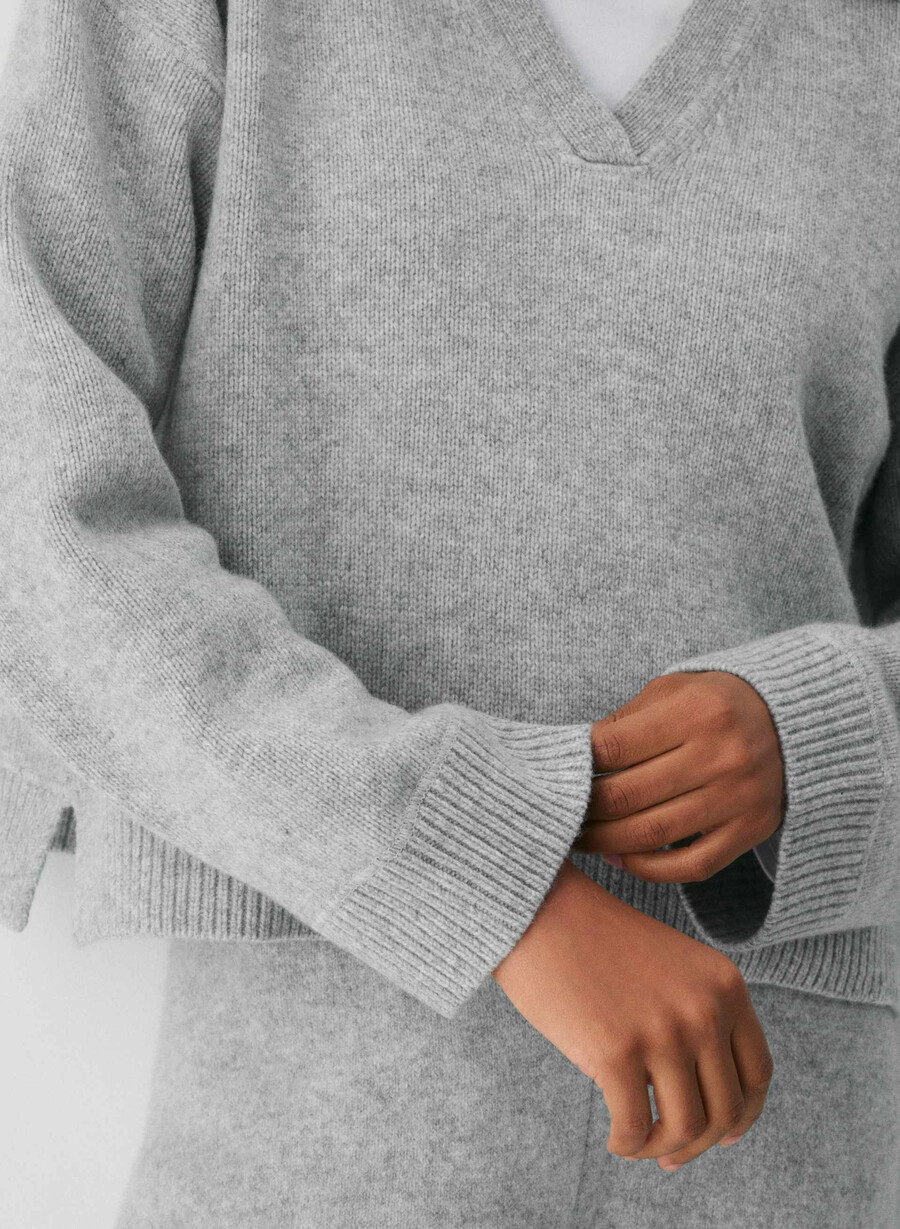 analog polo sweater heather chrome