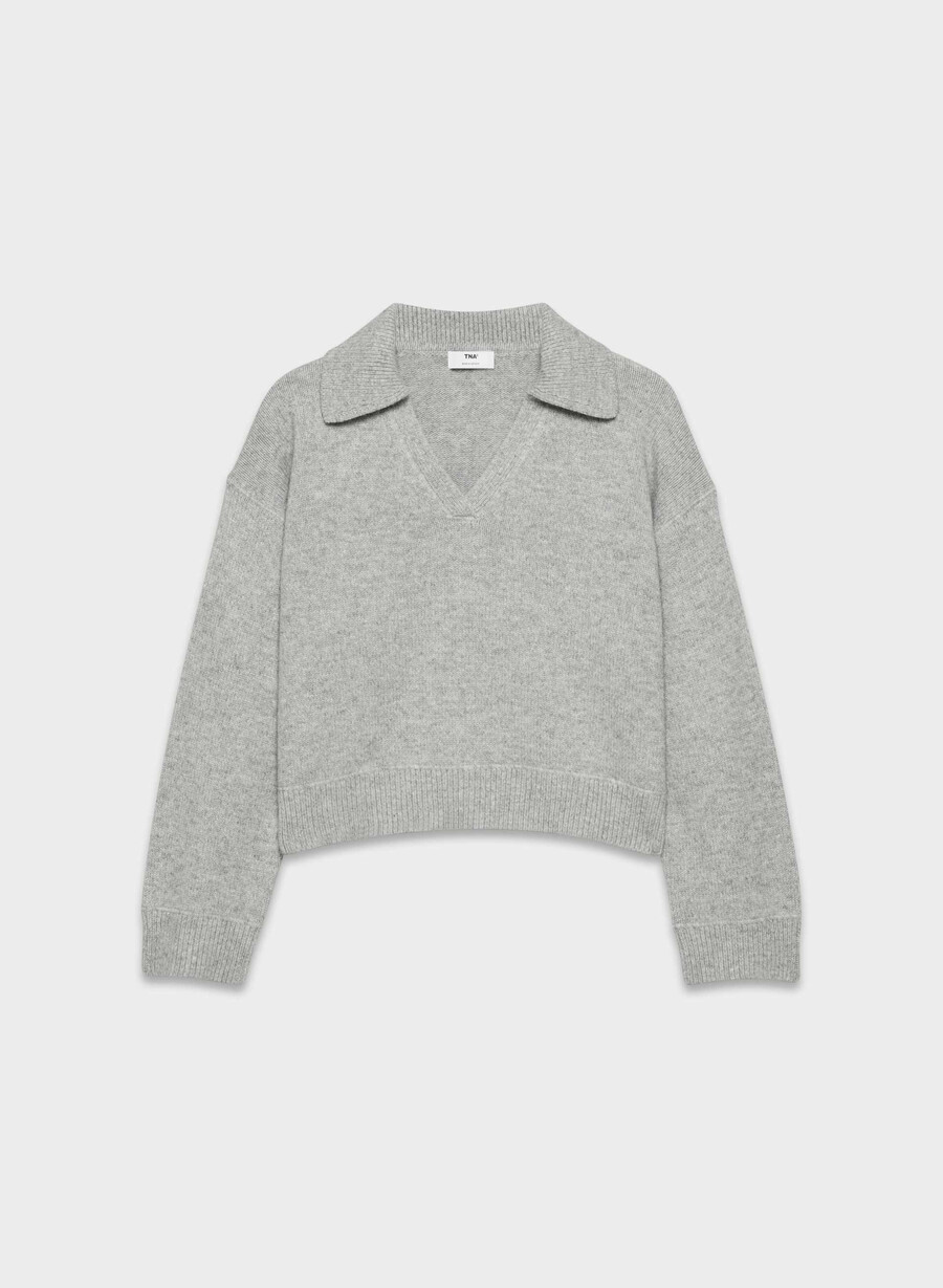 analog polo sweater heather chrome
