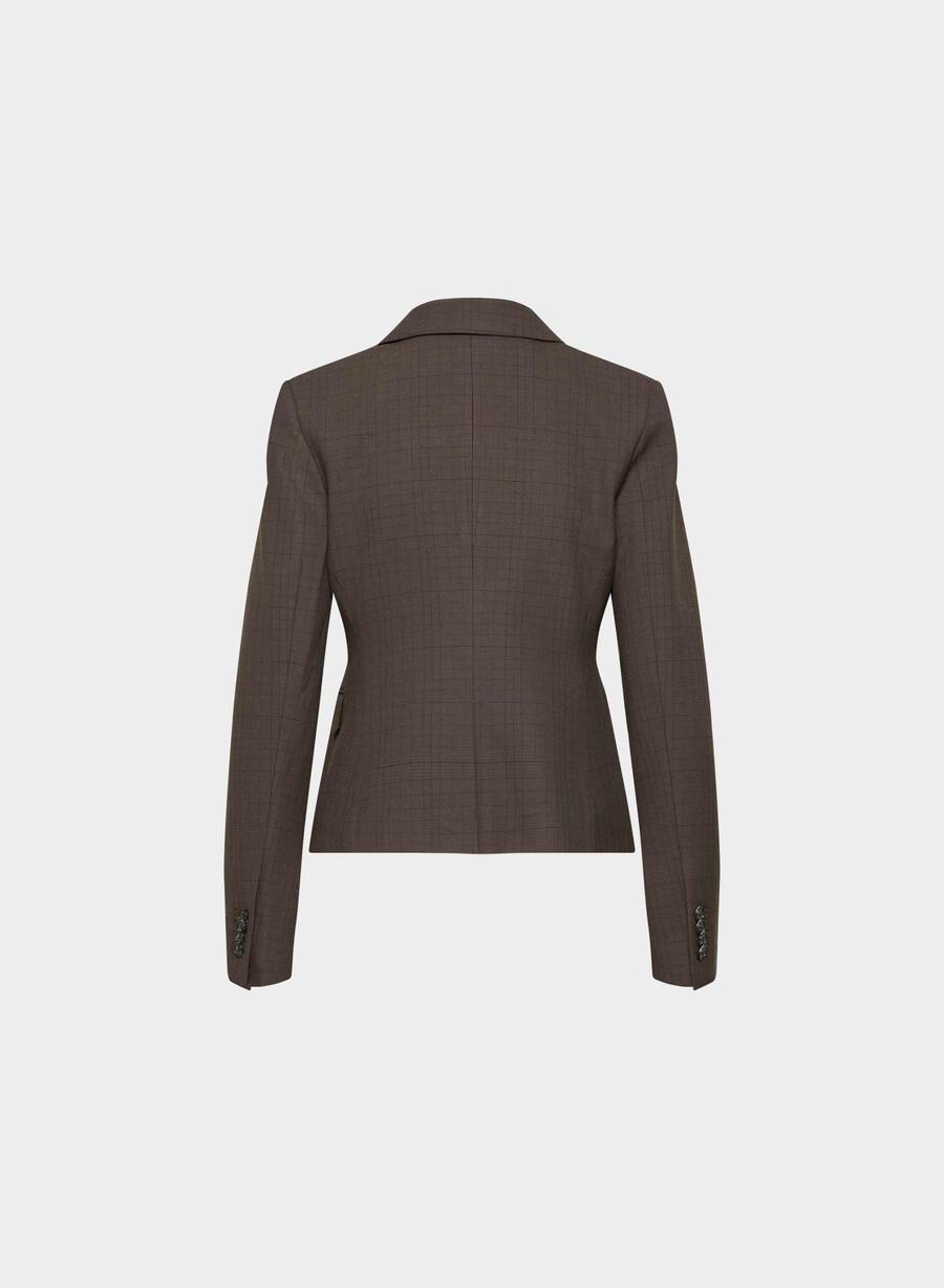 etikette-blazer - twill sanford chk rm brblk