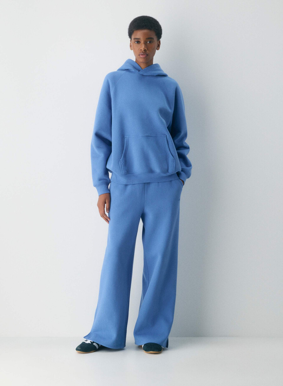 gemütliche fleece-sweathose mit bündchen französischblau