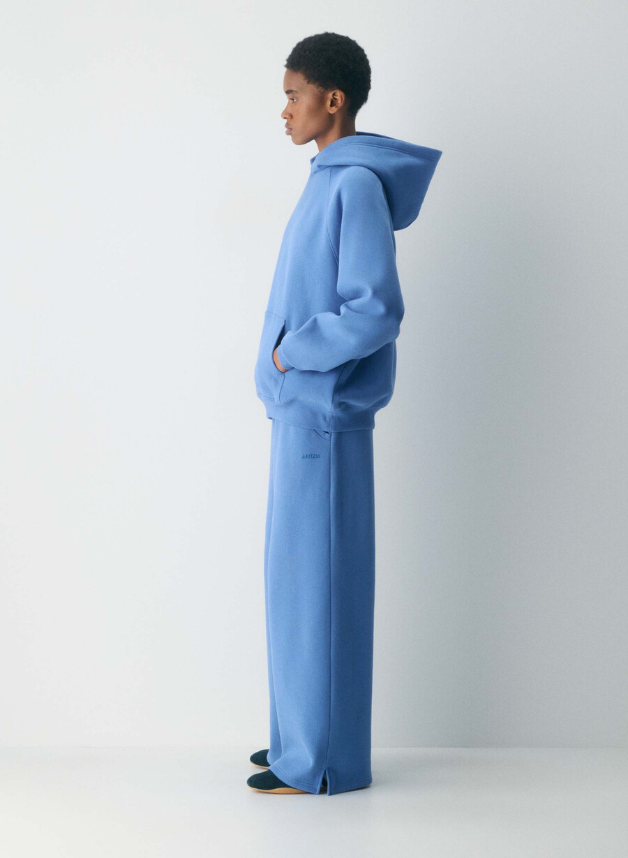 gemütliche fleece-sweathose mit bündchen französischblau
