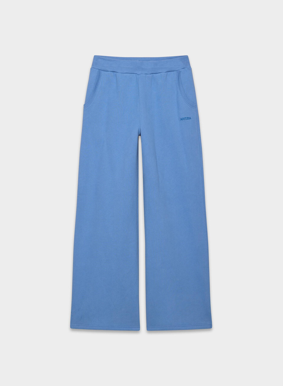 gemütliche fleece-sweathose mit bündchen französischblau