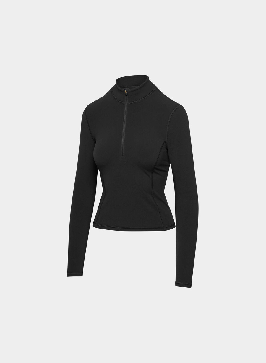 butter waypoint 12 zip langarmshirt schwarz