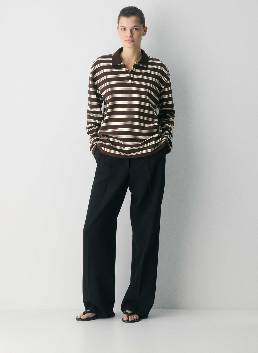 interlock cotton eton langarmshirt rchmchbrwn lemonade