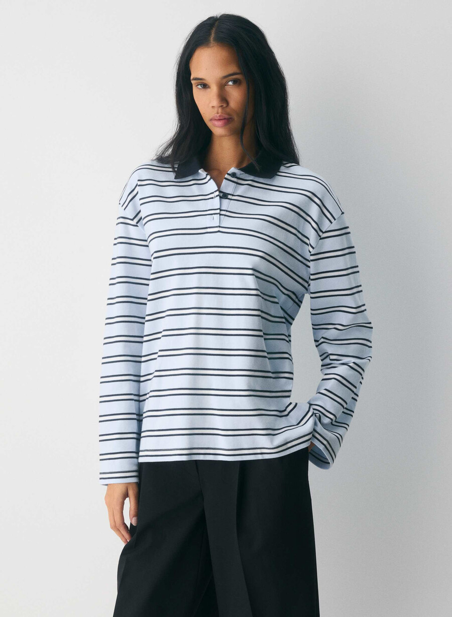 interlock baumwoll-eton langarmshirt mddy bldrk nght nvy