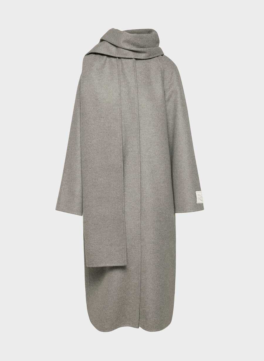 der doppelseitige mantel „embrace – luxe rewool heather dark taupe