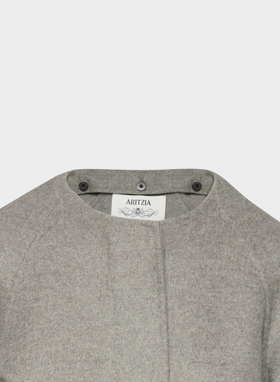 der doppelseitige mantel „embrace – luxe rewool heather dark taupe