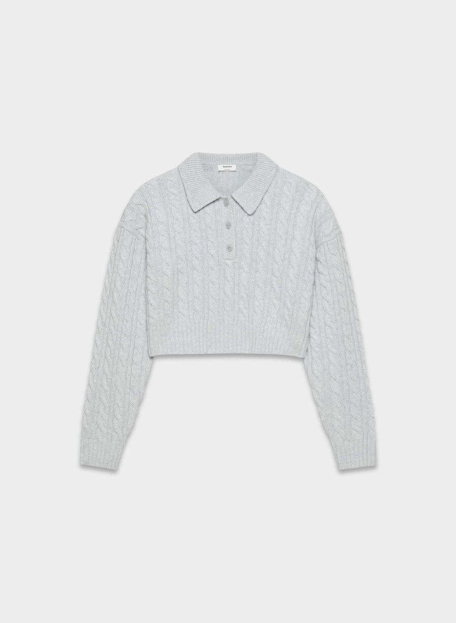 rosebud polo-pullover heather chrome