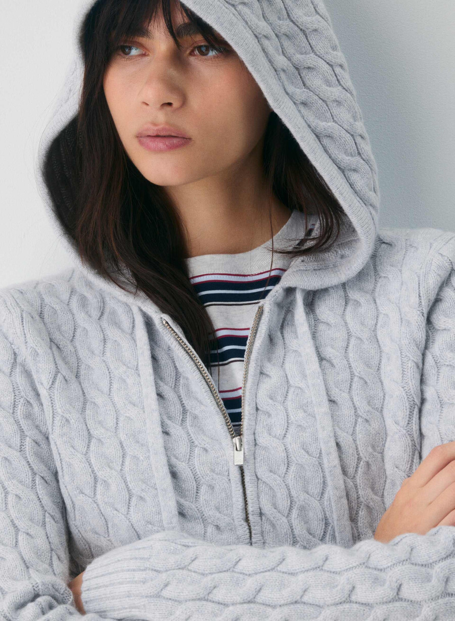 cottage zip hoodie heather chrome