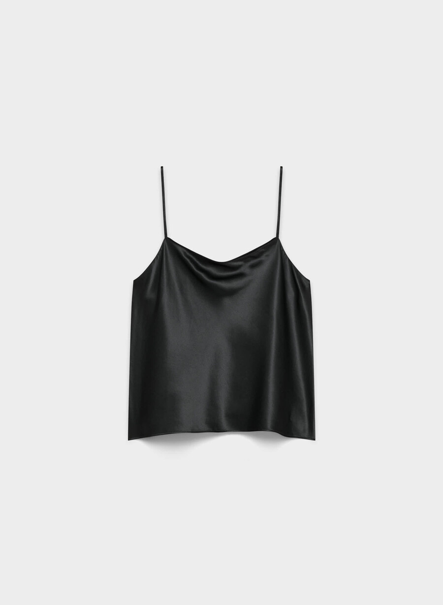 nightside seidenpyjama-top schwarz