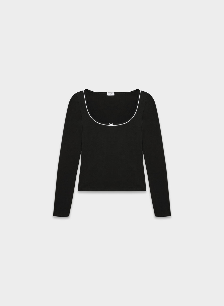 chill halfmoon langarmshirt schwarzweiss