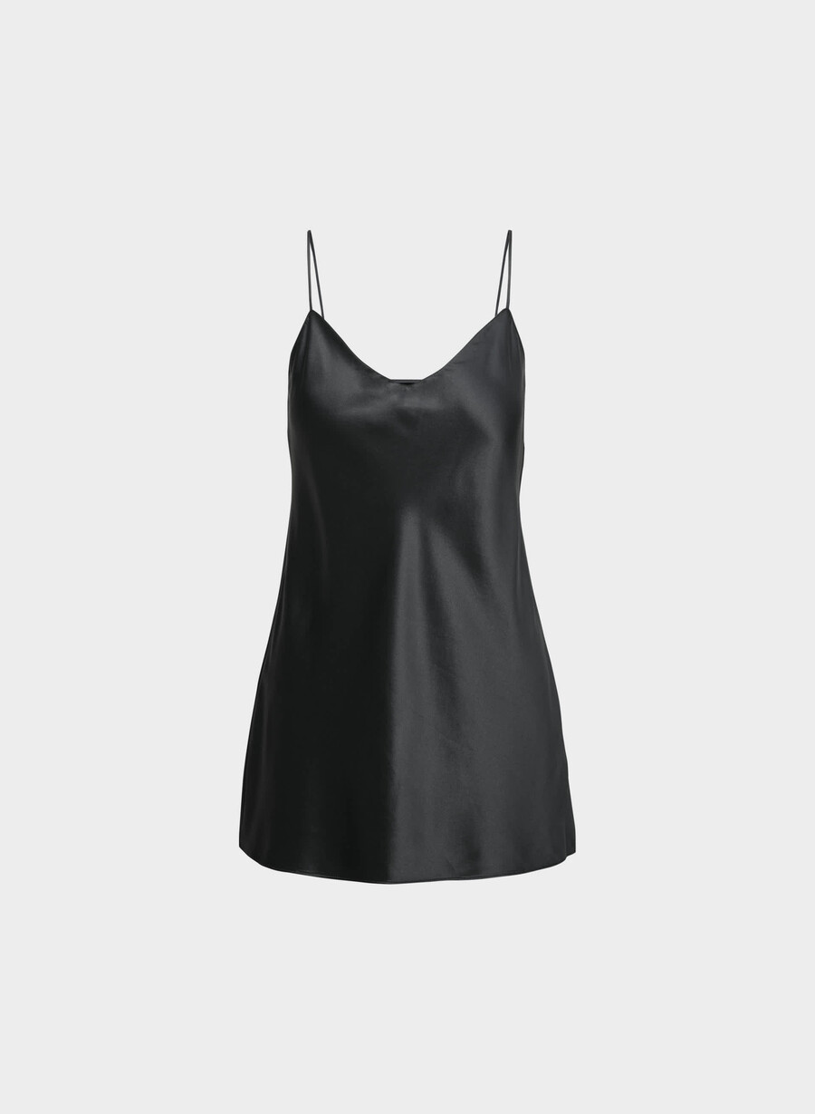 nightside seidenpyjama-unterkleid schwarz