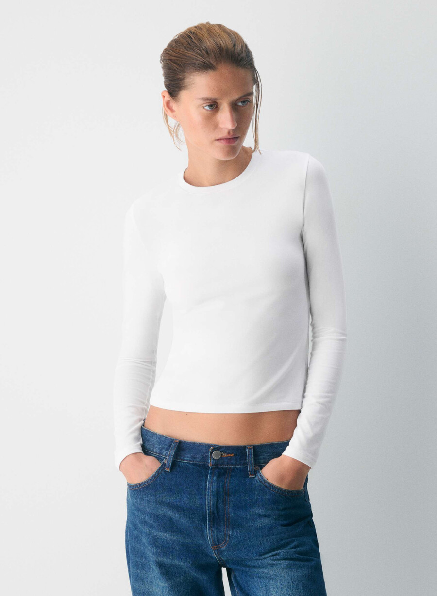 homestretch smooth solo langarmshirt strahlend weiß