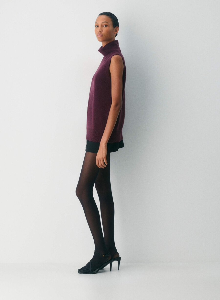 feather cashmere relaxed turtleneck tank tank whisper white