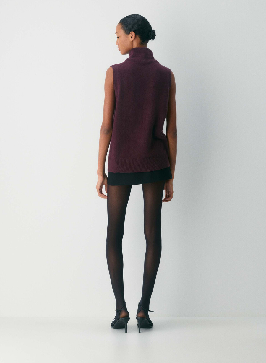 feather cashmere relaxed turtleneck tank tank whisper white