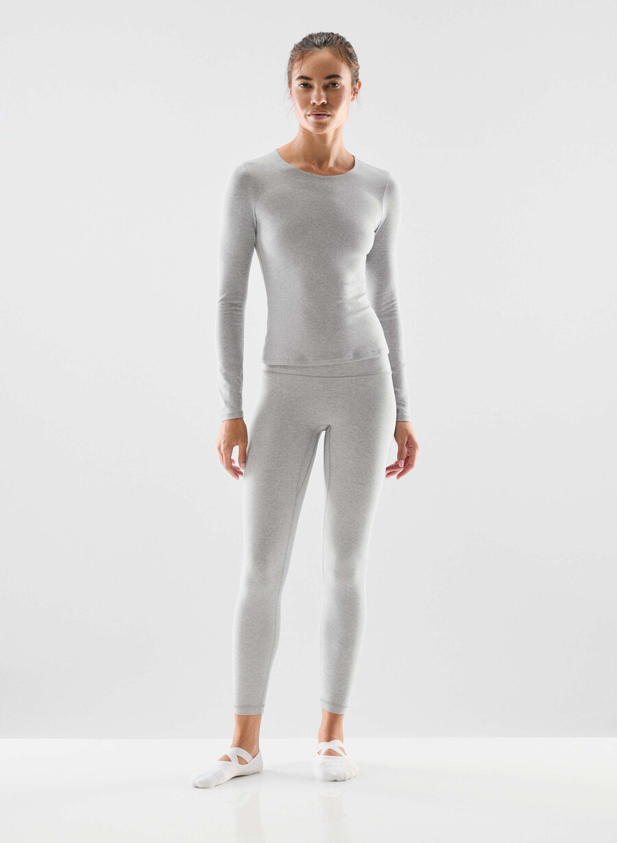 softwhip essential langarmshirt heather chrome