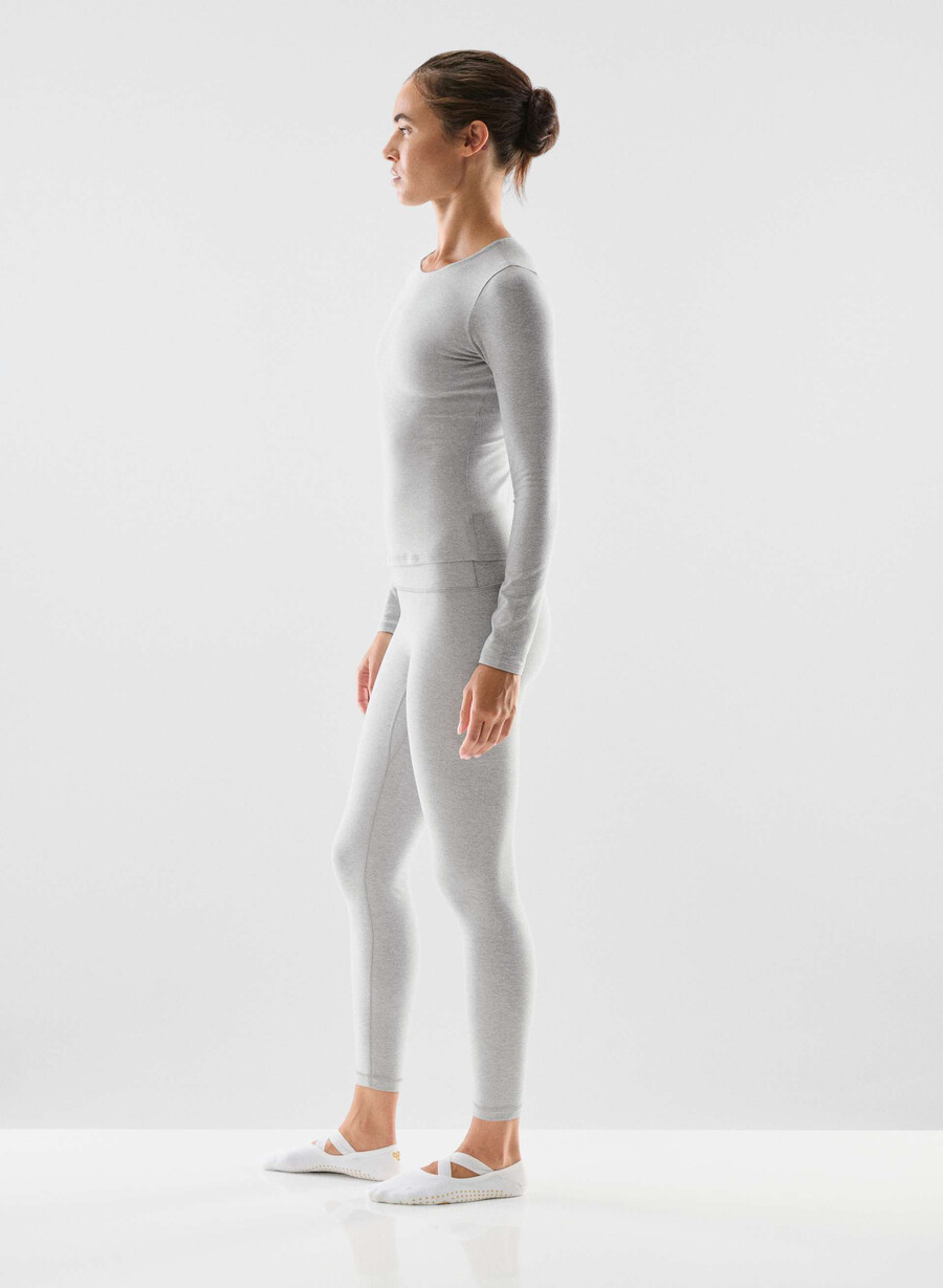 softwhip essential langarmshirt heather chrome