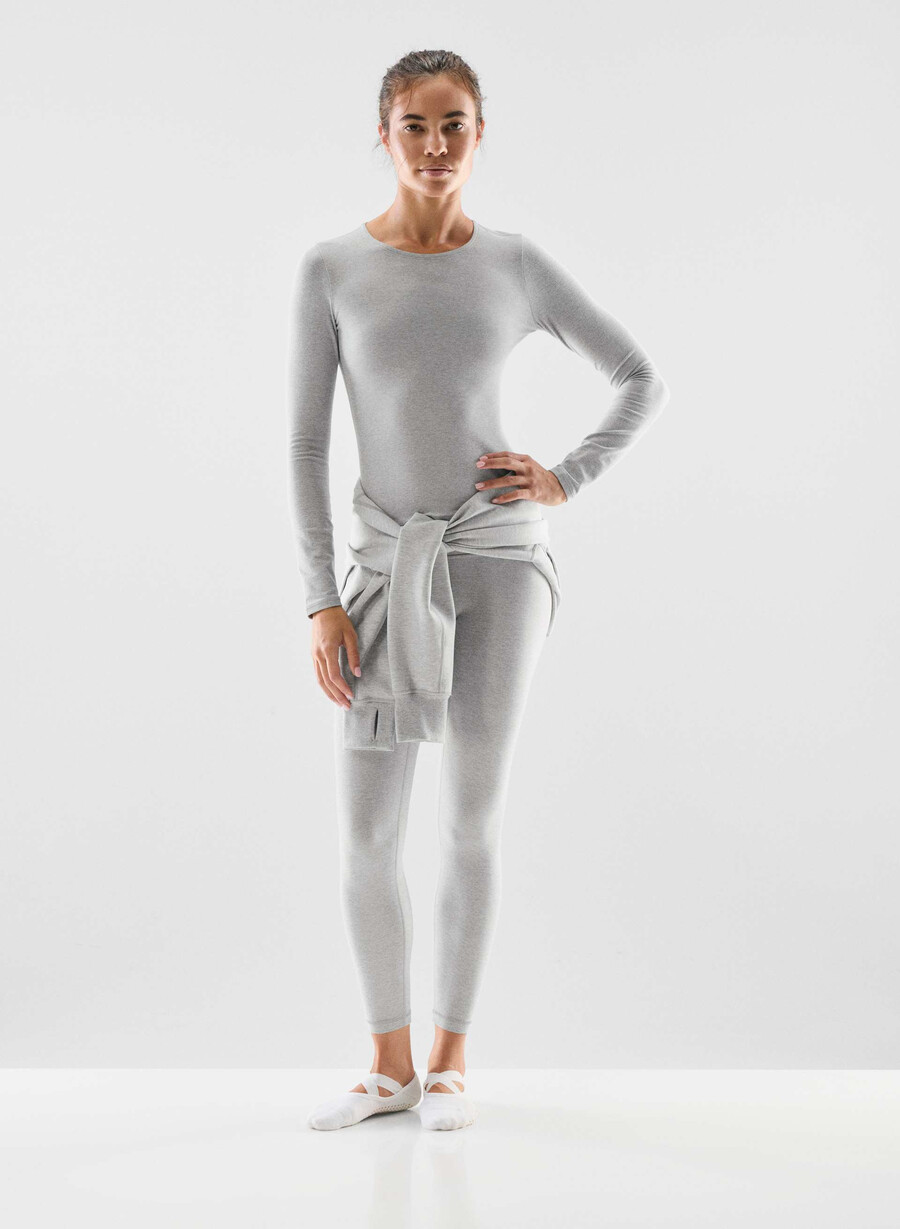 softwhip essential langarmshirt heather chrome
