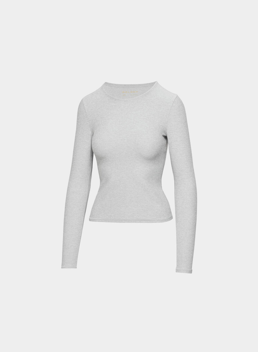 softwhip essential langarmshirt heather chrome