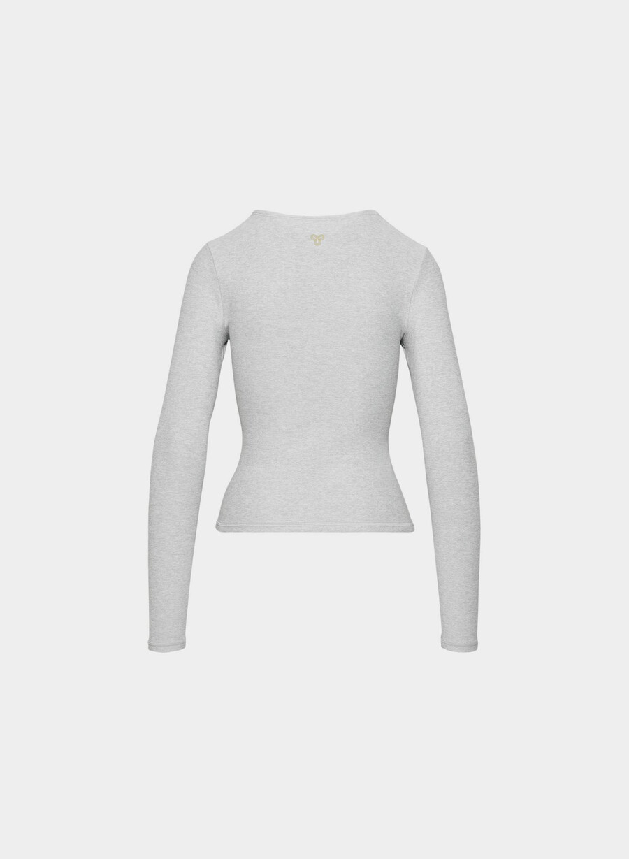softwhip essential langarmshirt heather chrome