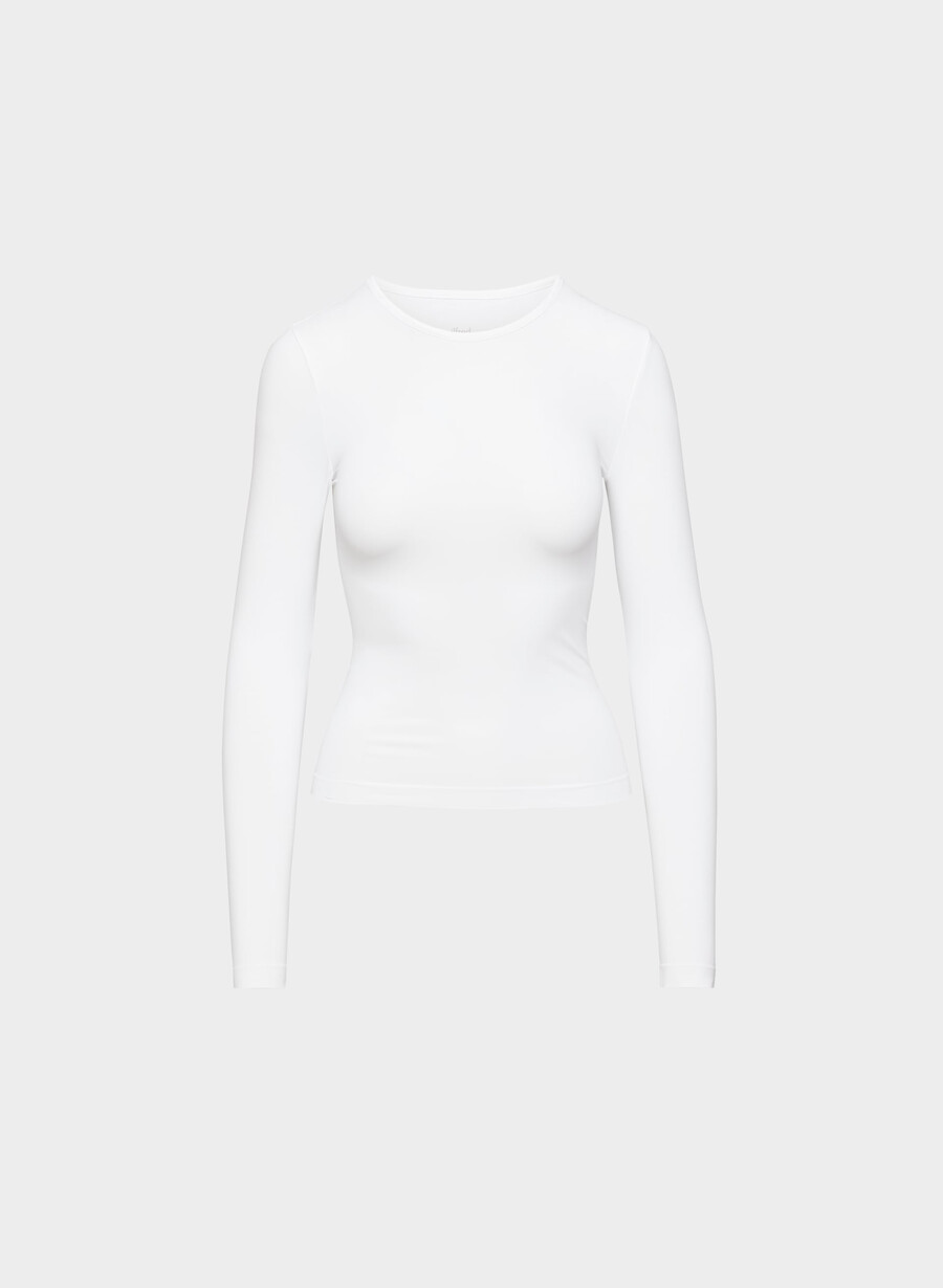 weiches nahtloses hallmark langarmshirt weiss