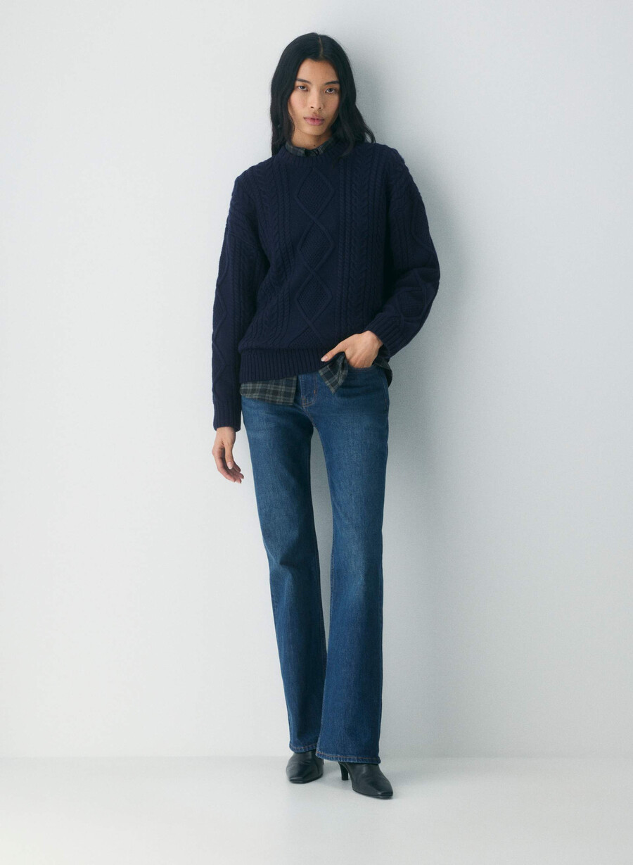 heritage strickpullover aus merinowolle admiral