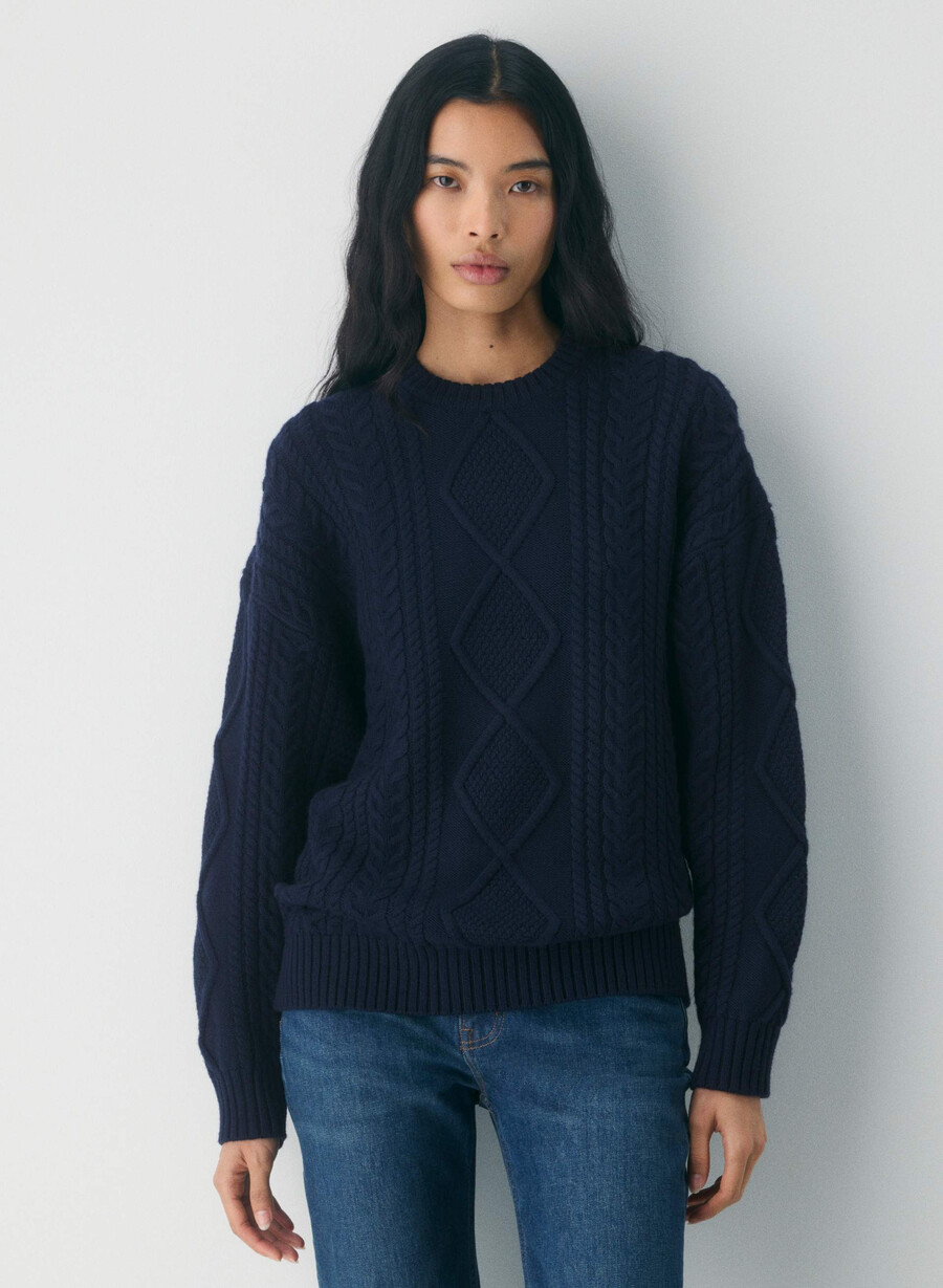 heritage strickpullover aus merinowolle admiral