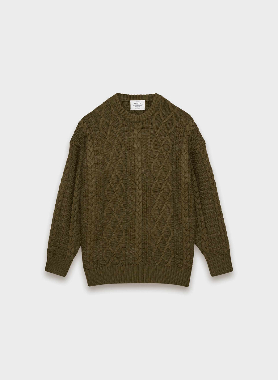 heritage strickpullover aus merinowolle farbe privatgrün