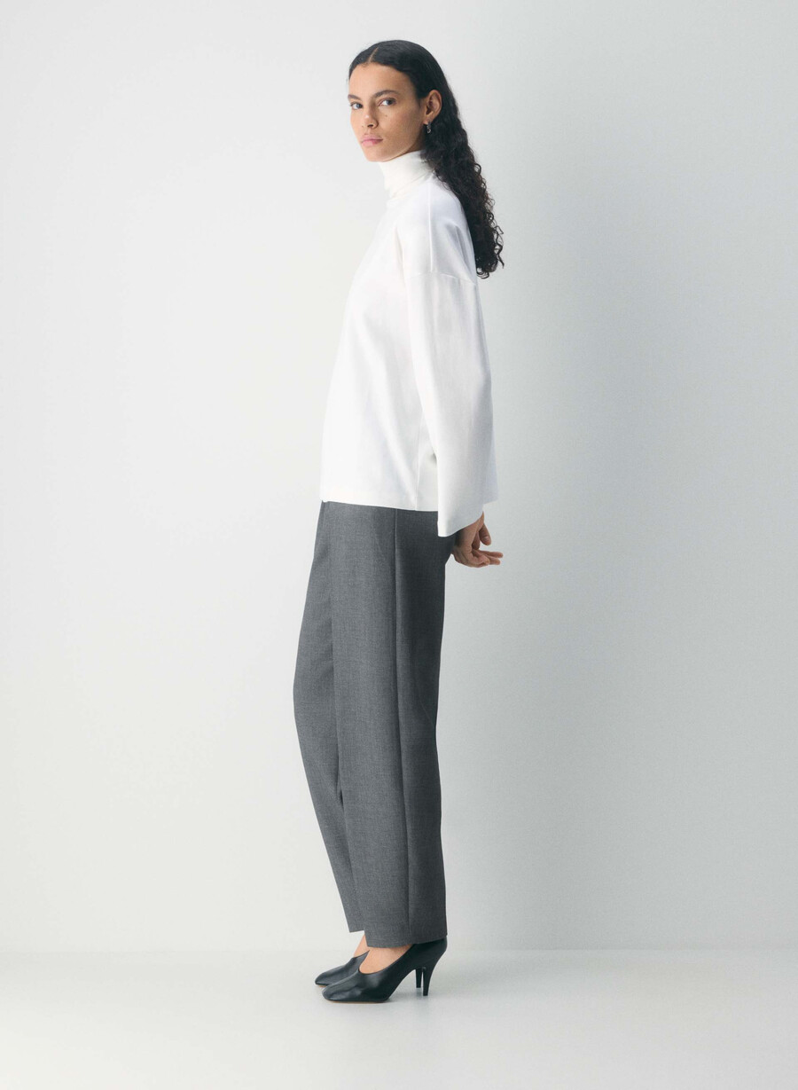 interlock baumwoll-rydel-rollkragenpullover weiss