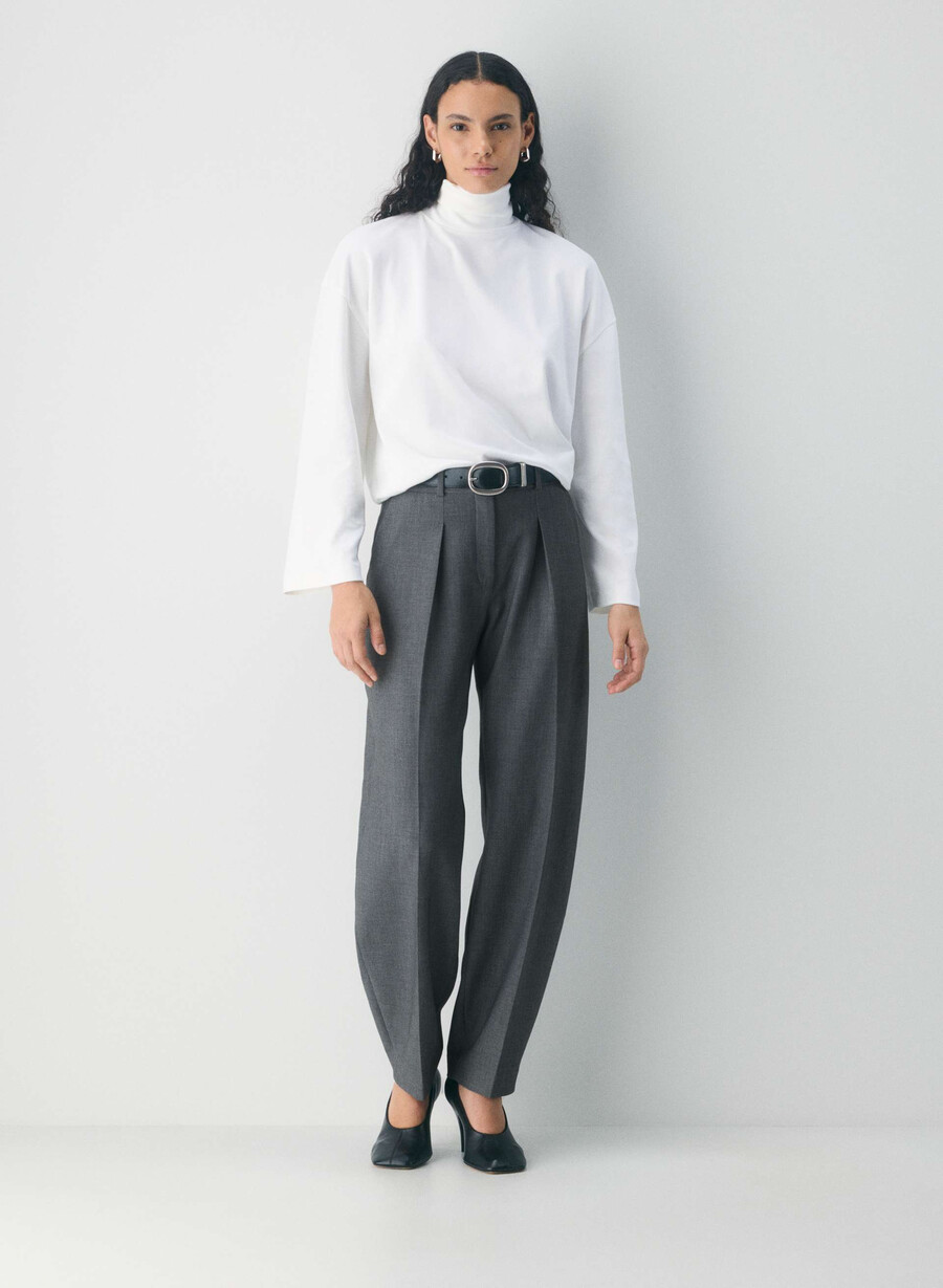 interlock baumwoll-rydel-rollkragenpullover weiss
