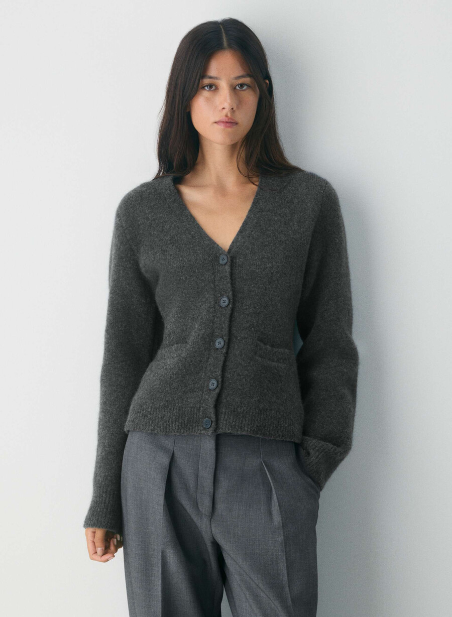 seaport cardigan heather charcoal