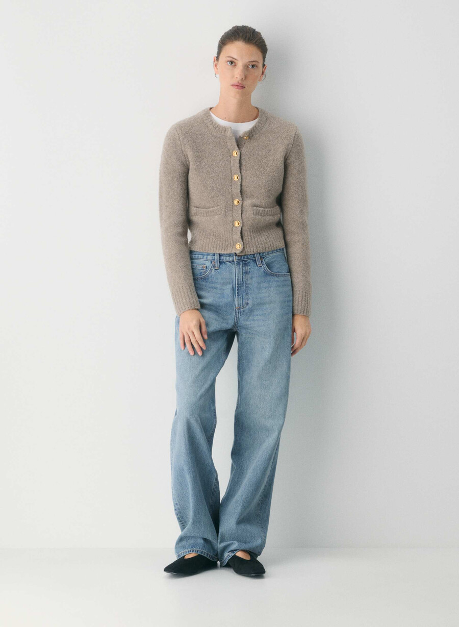 vernon merino-wollstrickjacke hellbirkenfarben