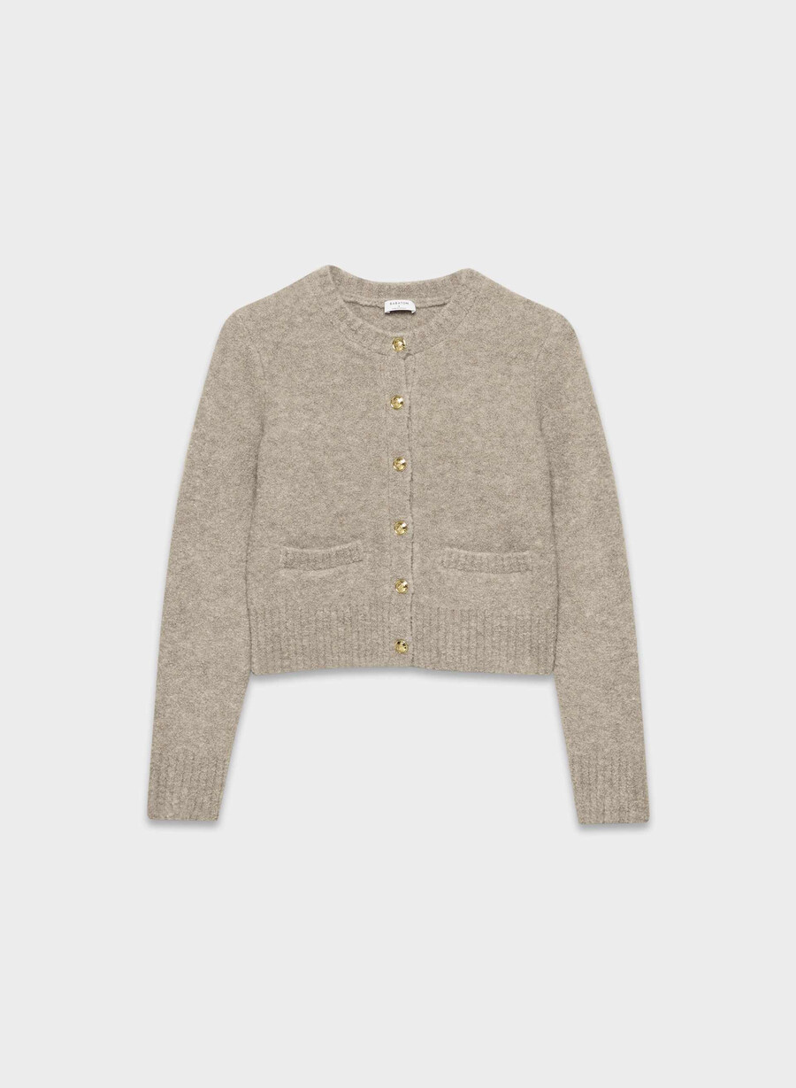 vernon merino-wollstrickjacke hellbirkenfarben