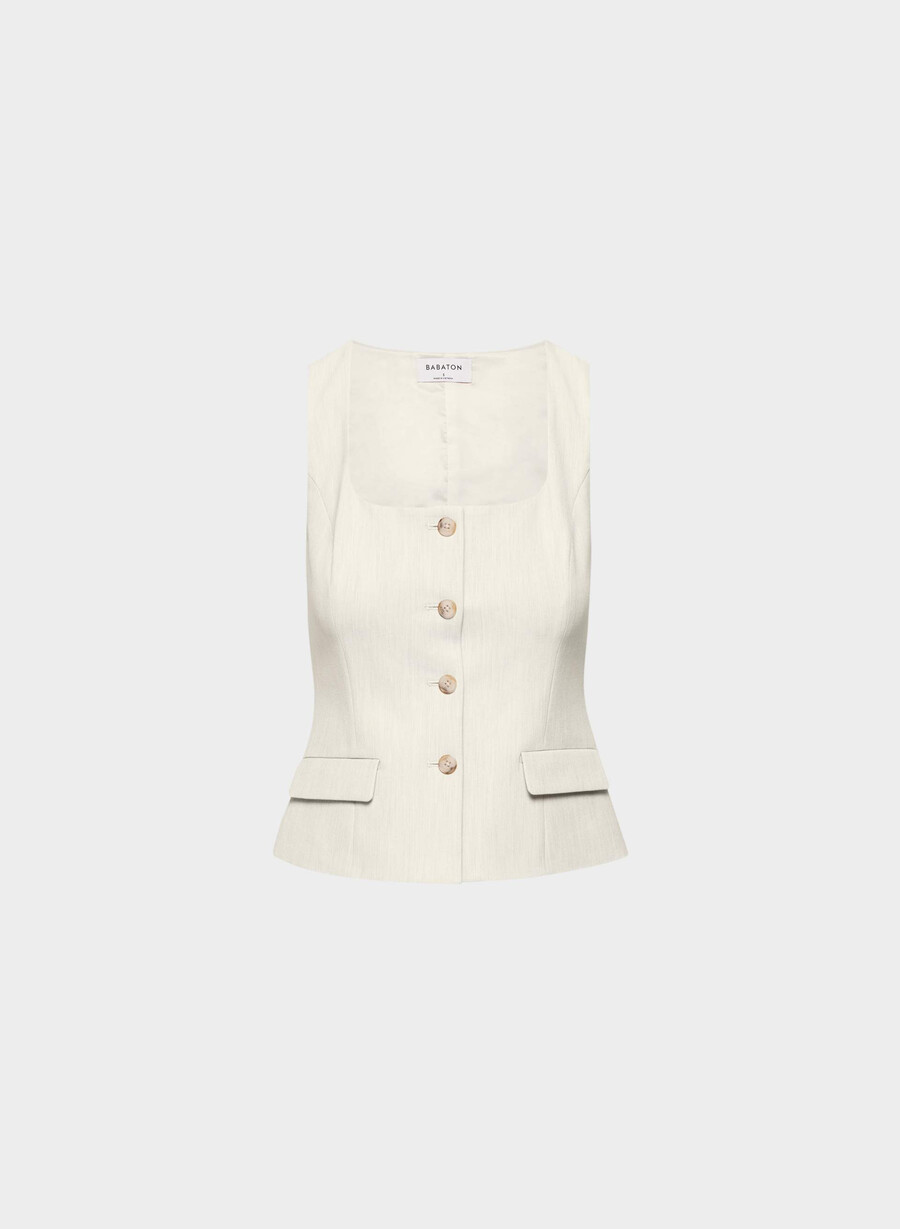 belasco weste - reessential heather matte pearl
