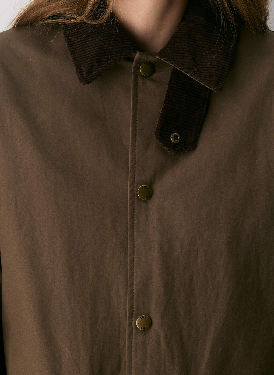 soundwave wachs-trenchcoat ahornbraun
