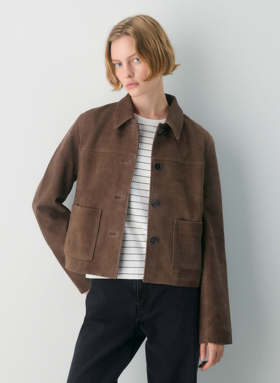 tori jacke - wildleder dunkelbraun