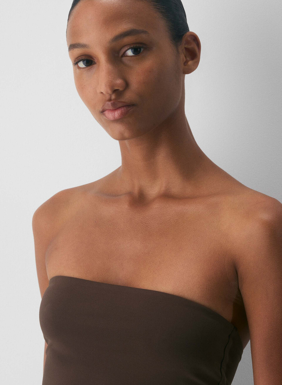 original contour appeal taillen-tube-top in sattem mokkabraun
