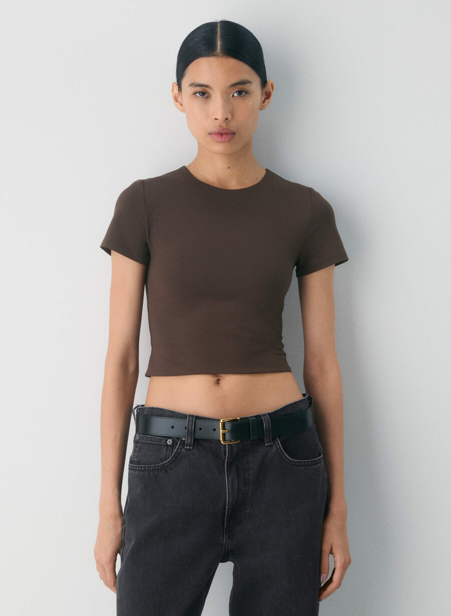 original contour marvel crew waist t-shirt reiches mochabraun