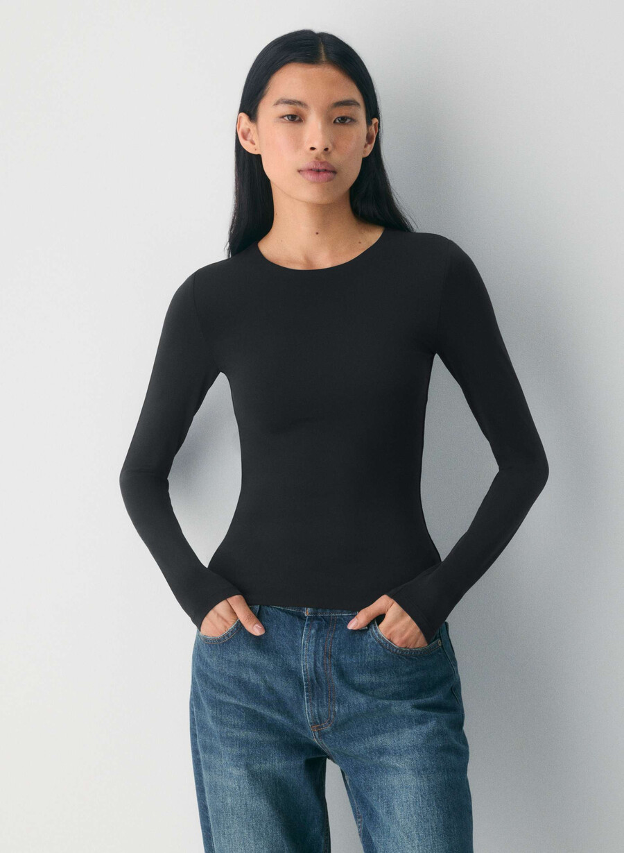 original contour splendid crew langarmshirt schwarz
